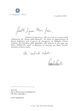 Onorificenza Debalini Pietro